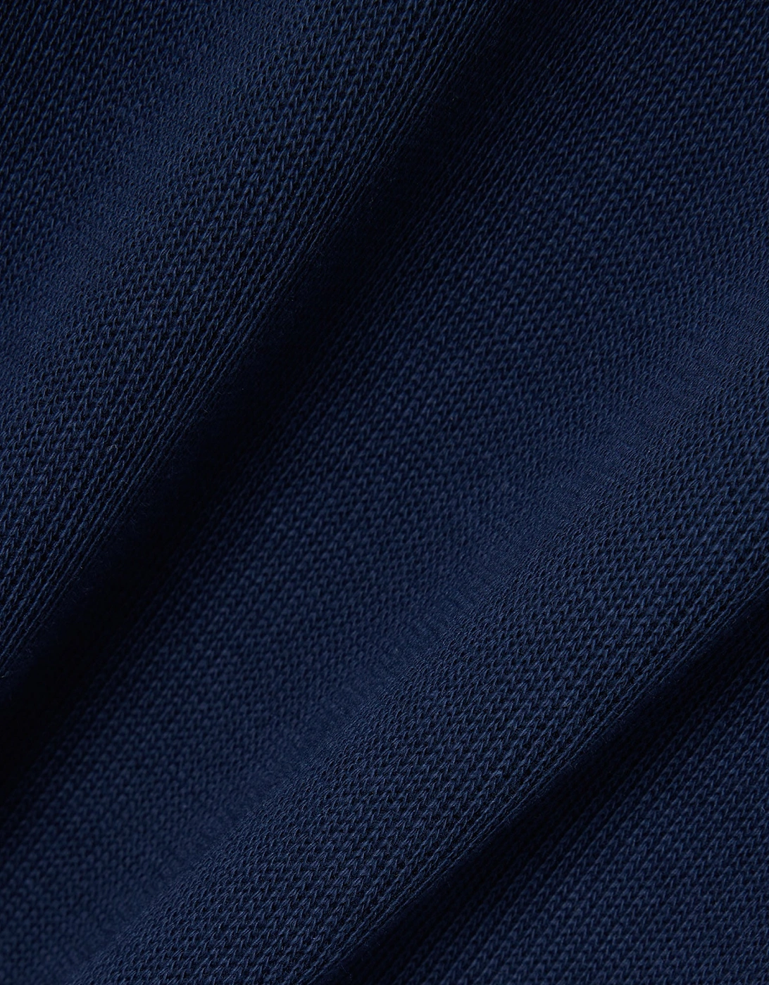 Lacoste Mens Zippered Stand-Up Collar Cotton Sweatshirt - Navy Blue 166