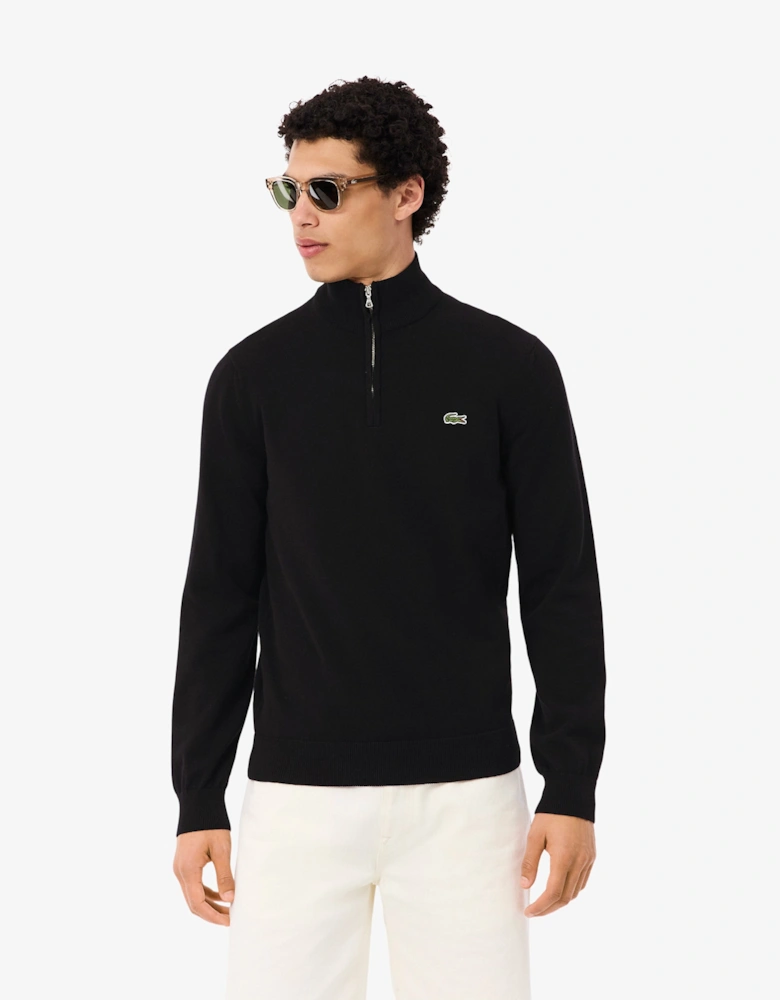 Lacoste Half Zip Logo Mens Sweatshirt - Black 031