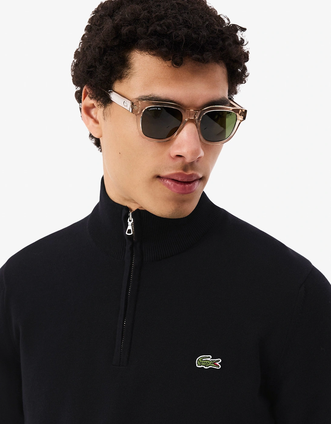 Lacoste Half Zip Logo Mens Sweatshirt - Black 031