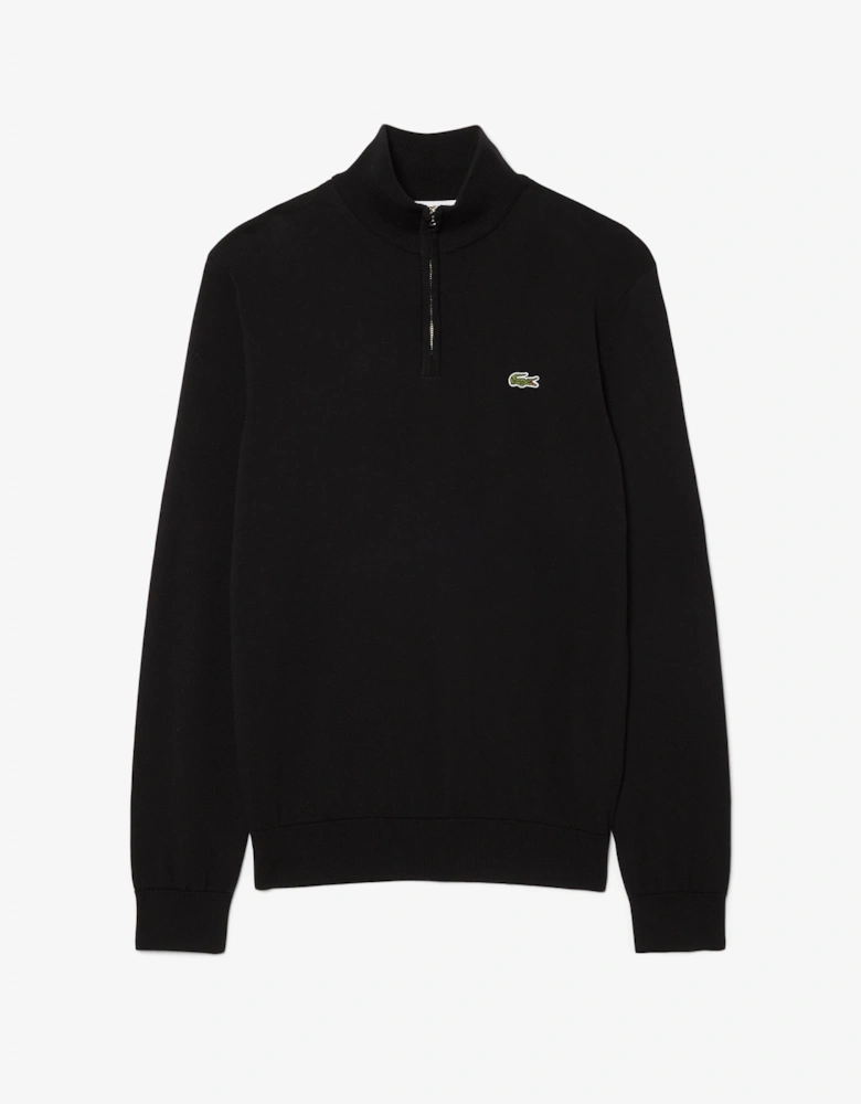 Lacoste Half Zip Logo Mens Sweatshirt - Black 031