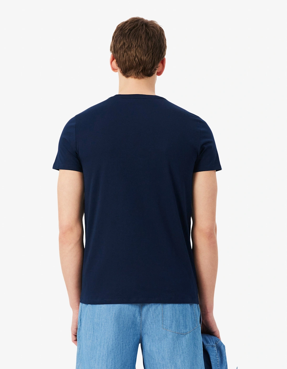 Lacoste Mens Crew Neck Pima Cotton Jersey T-Shirt - Navy Blue 166