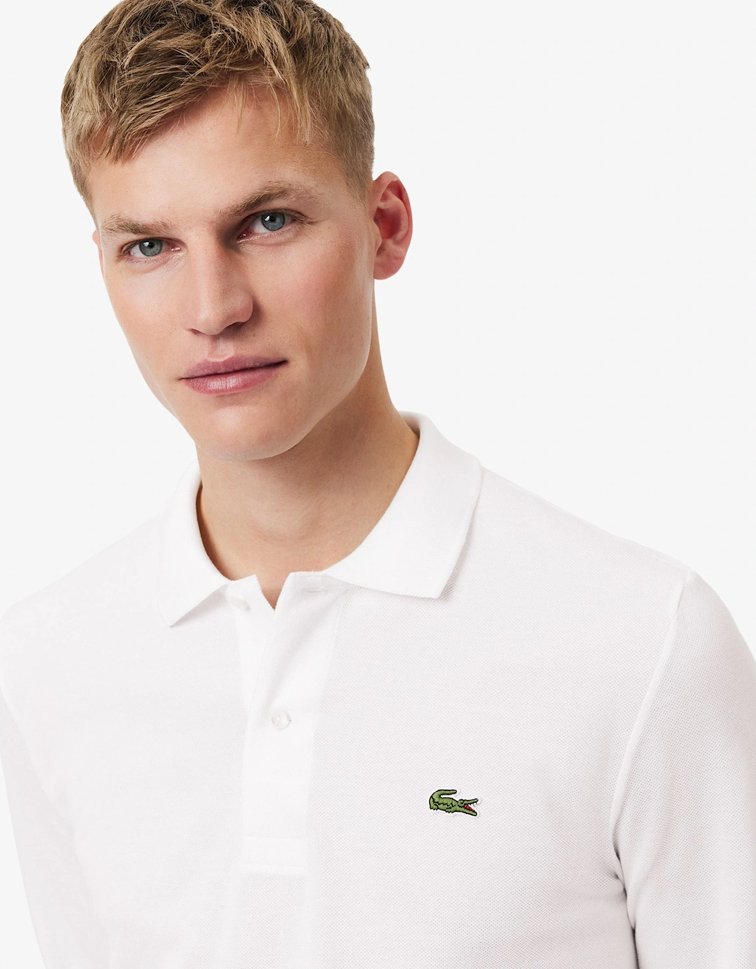 Lacoste Original L.12.12 Mens Long Sleeve Cotton Polo Shirt - White 001