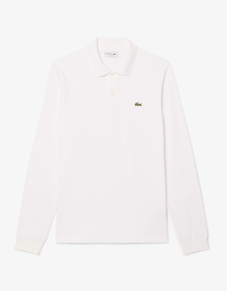 Lacoste Original L.12.12 Mens Long Sleeve Cotton Polo Shirt - White 001