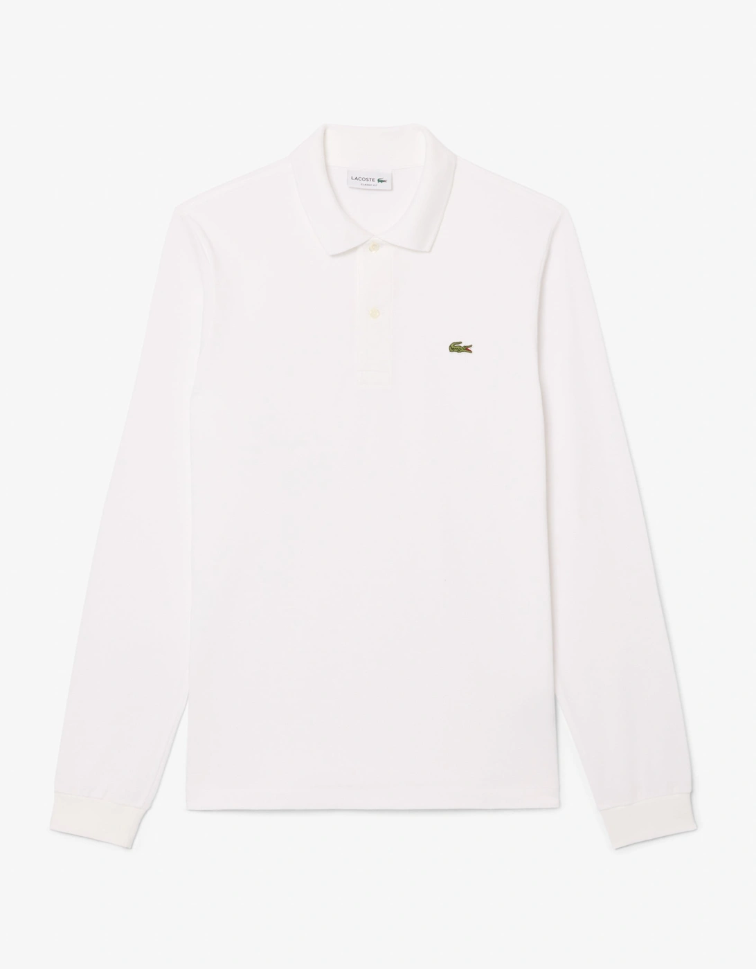 Lacoste Original L.12.12 Mens Long Sleeve Cotton Polo Shirt - White 001