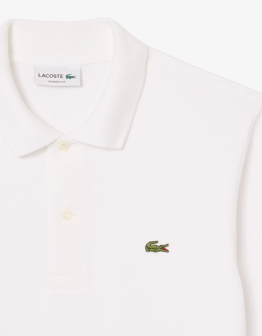 Lacoste Original L.12.12 Mens Long Sleeve Cotton Polo Shirt - White 001