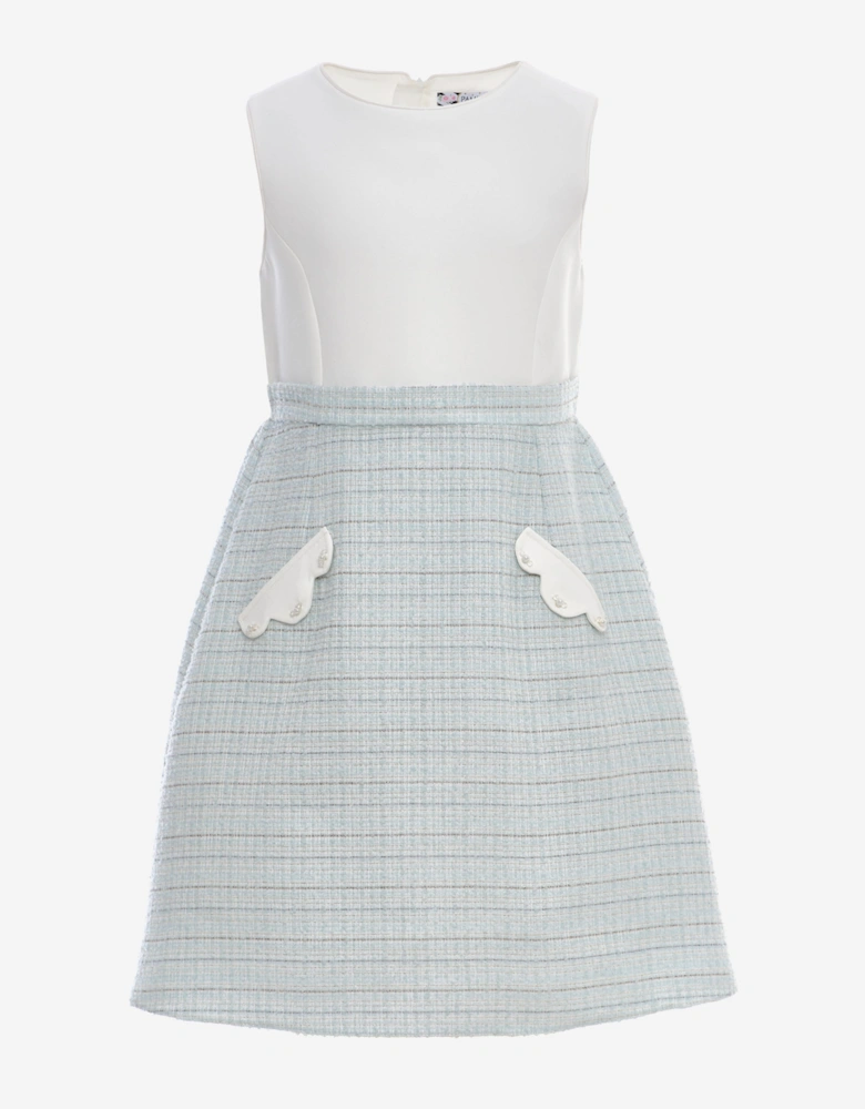 FLOREL Girls Jacket and Dress Set in Blue