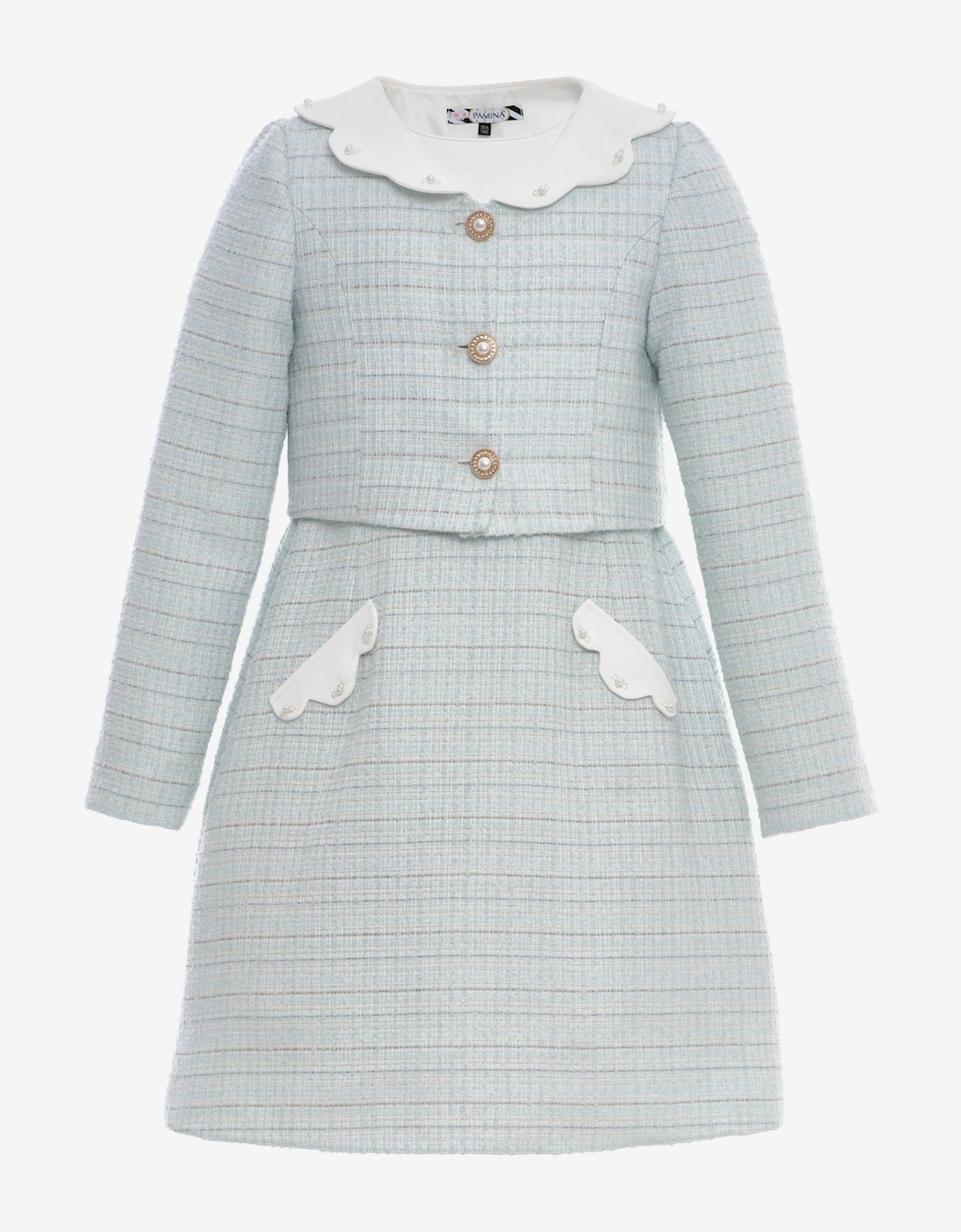 FLOREL Girls Jacket and Dress Set in Blue