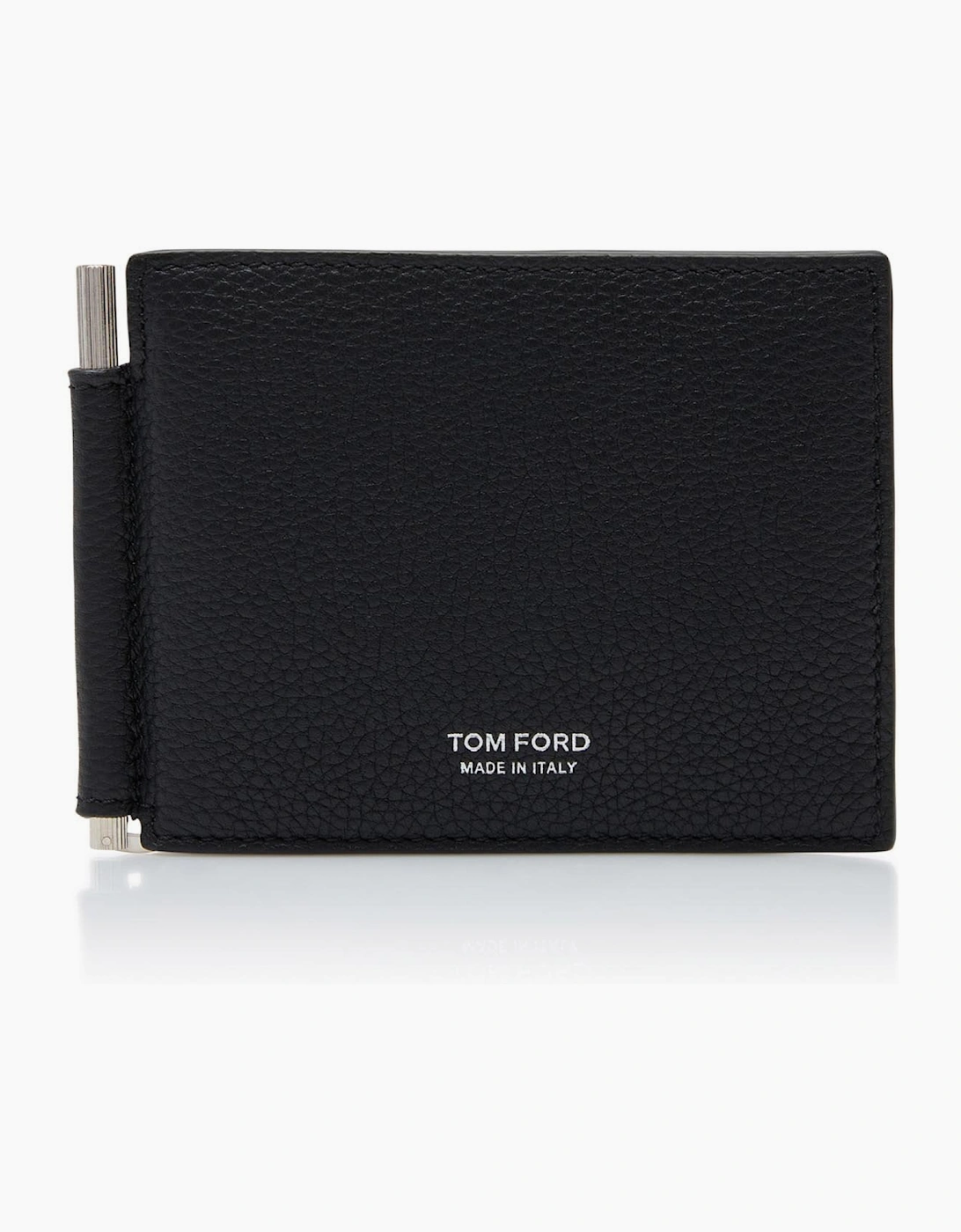 Grain Leather T Line Clip Wallet Black, 2 of 1