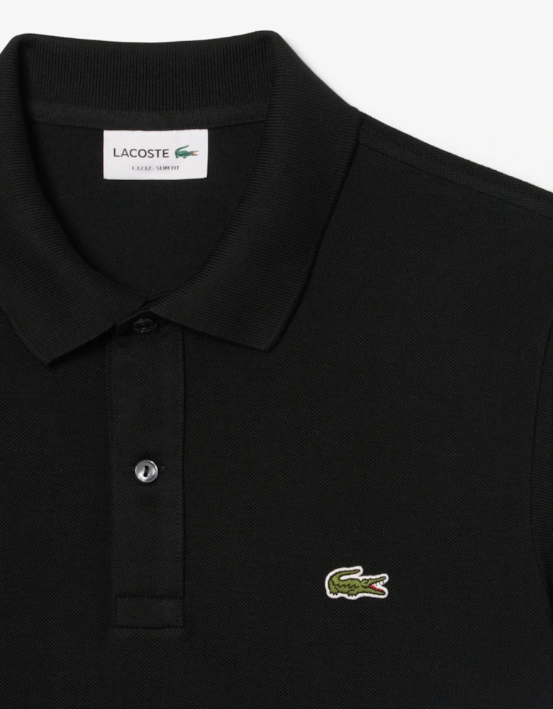Lacoste Mens Original L.12.12 Slim Fit Petit Piqué Cotton Polo Shirt - Black 031