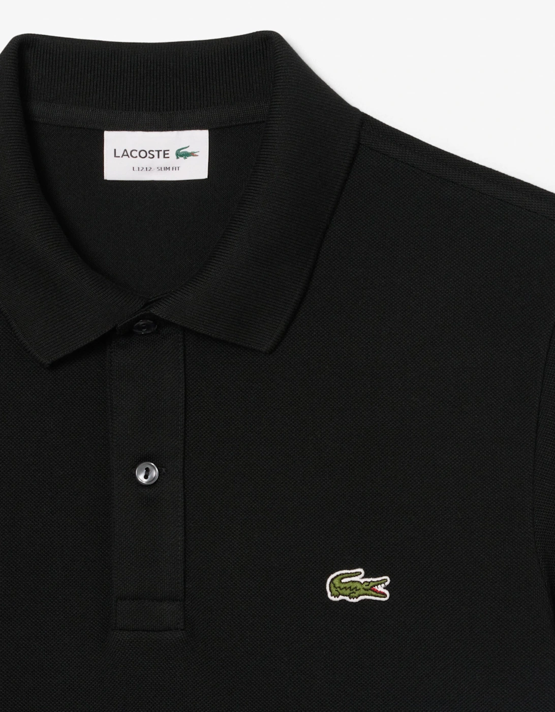 Lacoste Mens Original L.12.12 Slim Fit Petit Piqué Cotton Polo Shirt - Black 031