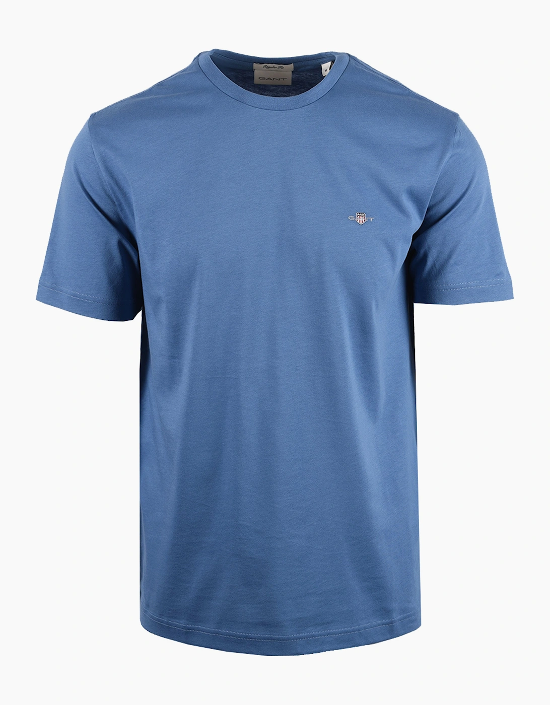 Gant Men's Blue Reg Fit Shield T-Shirt Horizon - Size: 38