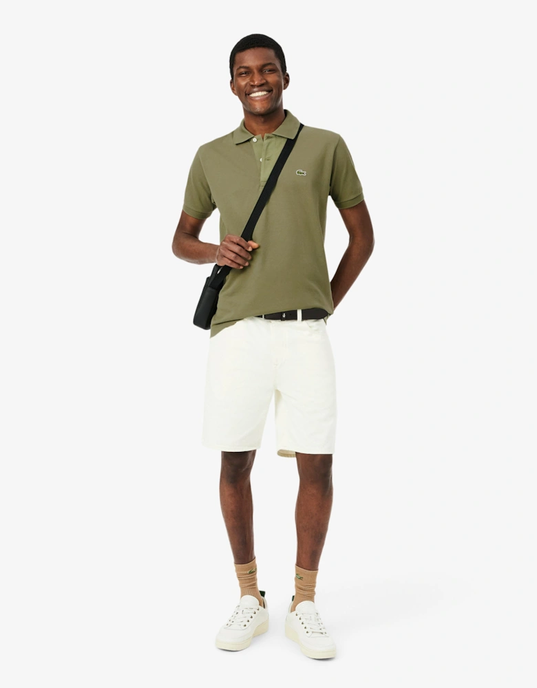 Lacoste Classic Fit L.12.12 Mens Short Sleeve Polo Shirt - Khaki BMY