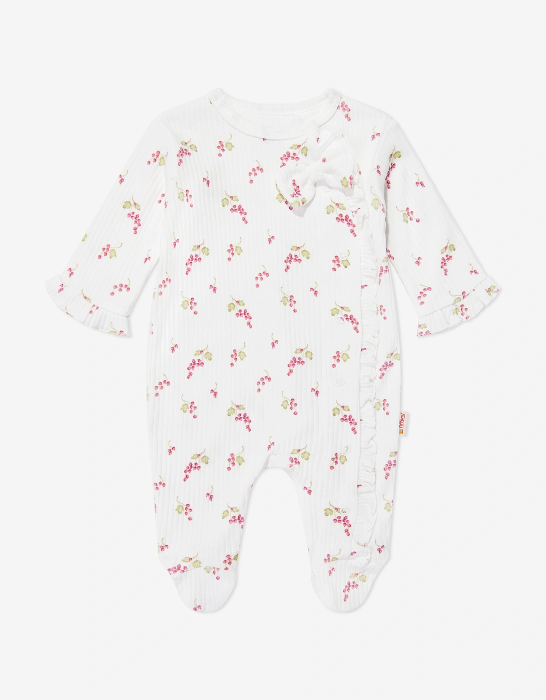 Tiffany Baby Girls Purple Grape Babygrow in Ivory, 5 of 4