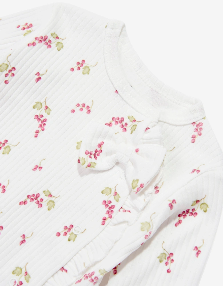 Tiffany Baby Girls Purple Grape Babygrow in Ivory
