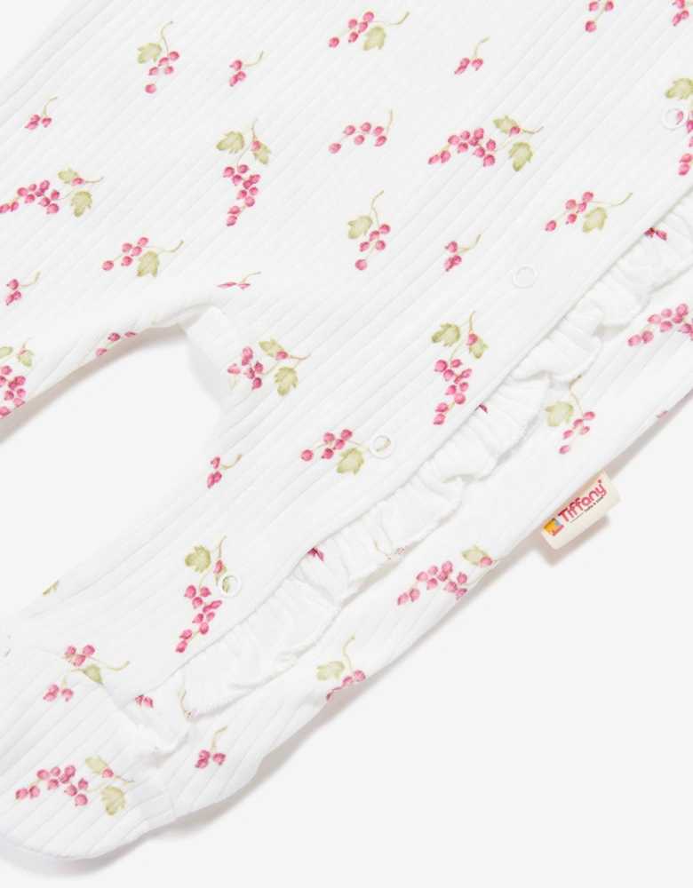Tiffany Baby Girls Purple Grape Babygrow in Ivory