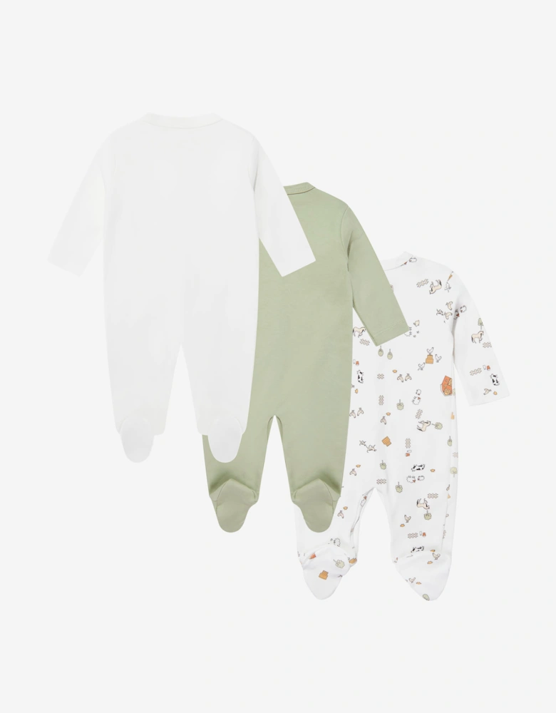 Tiffany Baby Farm Village 3 Piece Babygrow Set in Ivory