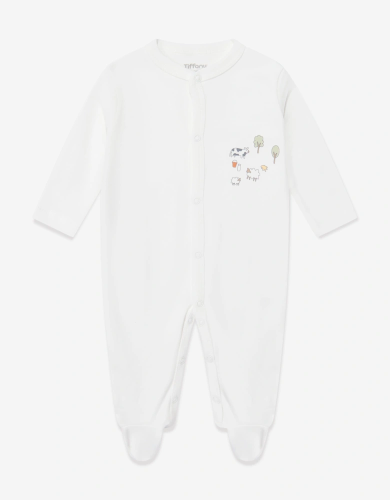 Tiffany Baby Farm Village 3 Piece Babygrow Set in Ivory