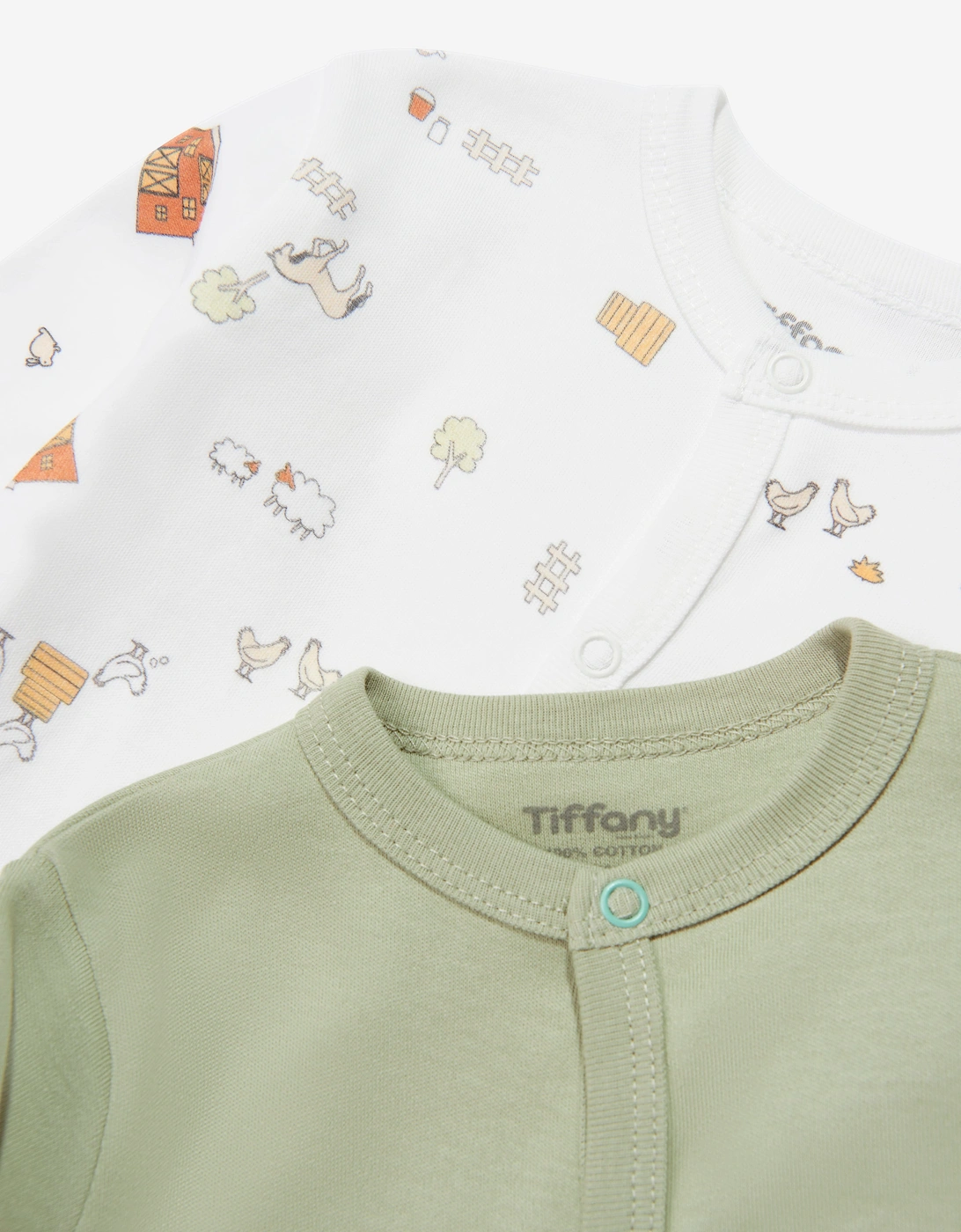 Tiffany Baby Farm Village 3 Piece Babygrow Set in Ivory