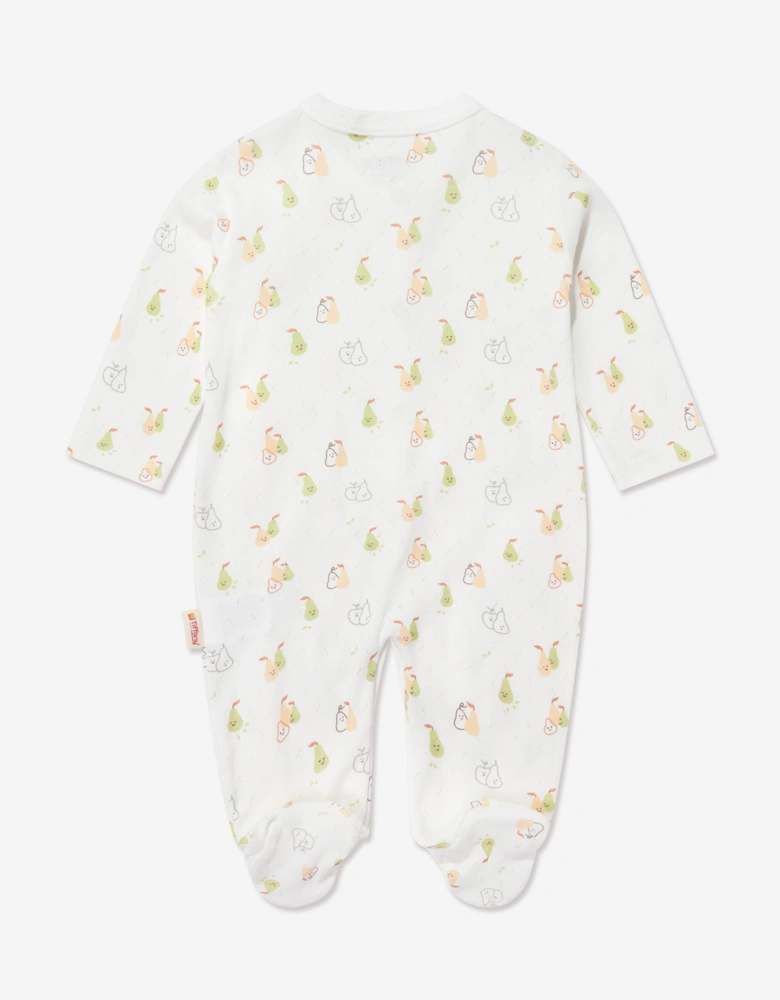 Tiffany Baby Pear Print Babygrow in Ivory