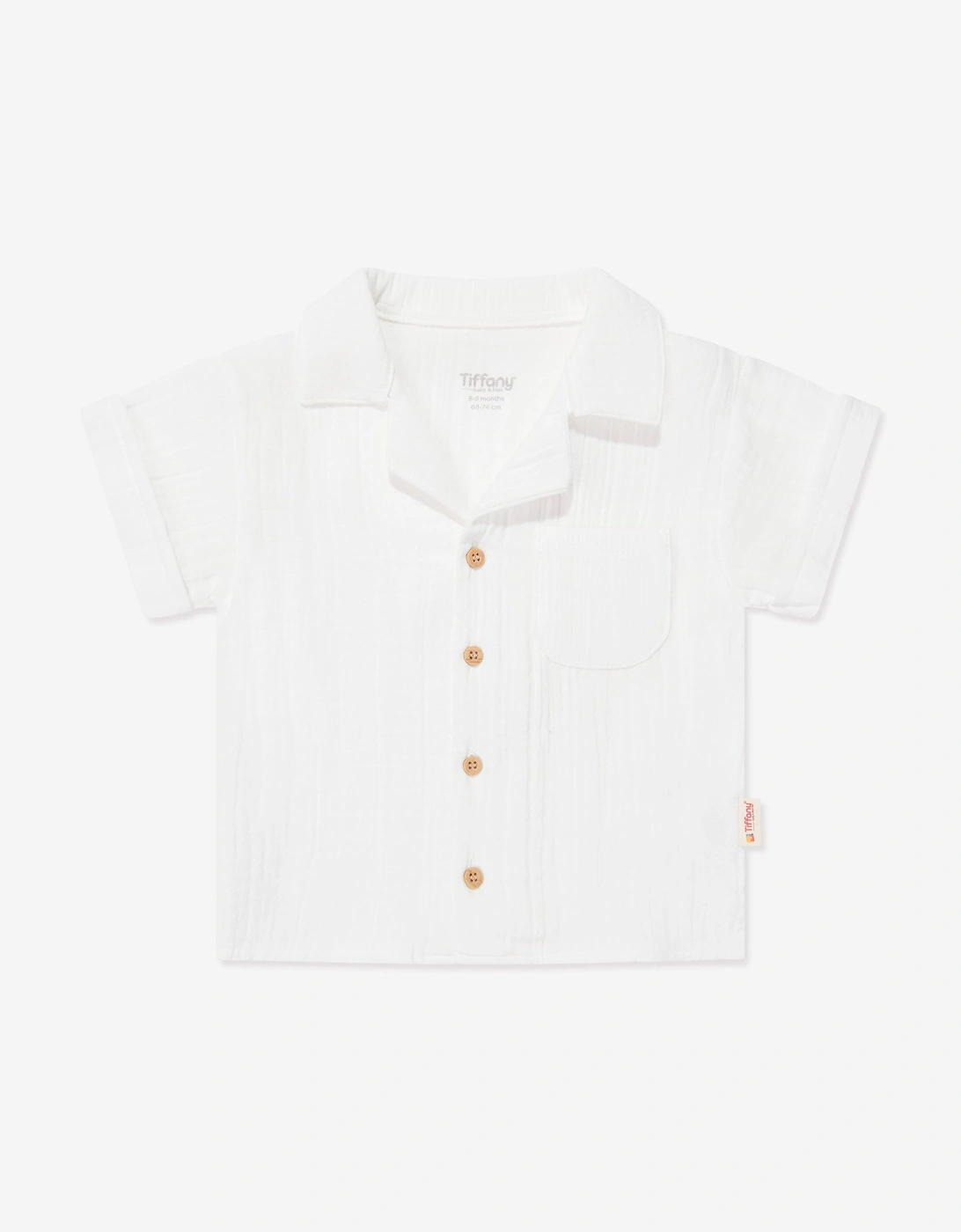 Tiffany Baby Boys Muslin Linen Shirt and Shorts Set in Ivory