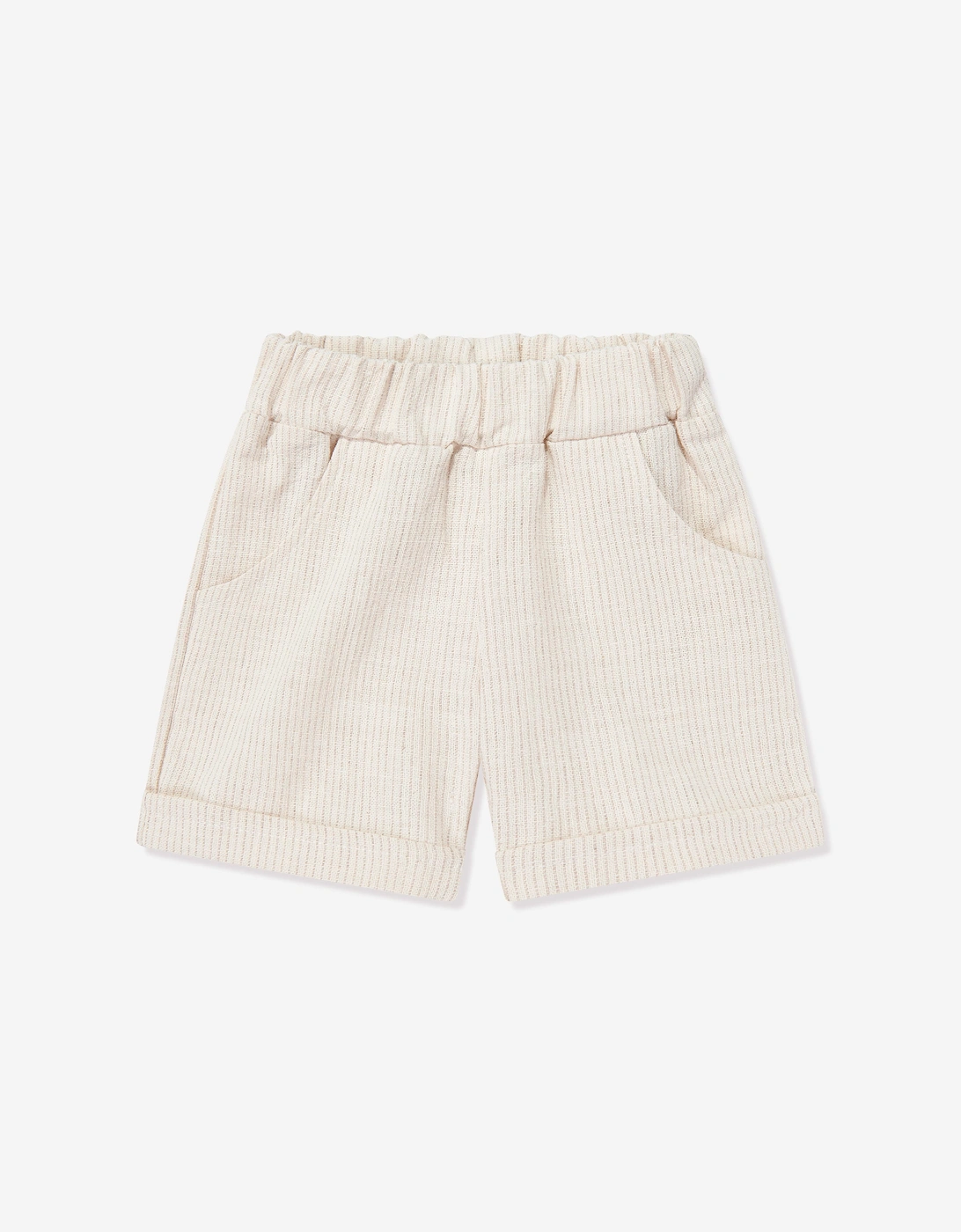Tiffany Baby Boys Keten Pinstripes Short Set in Beige