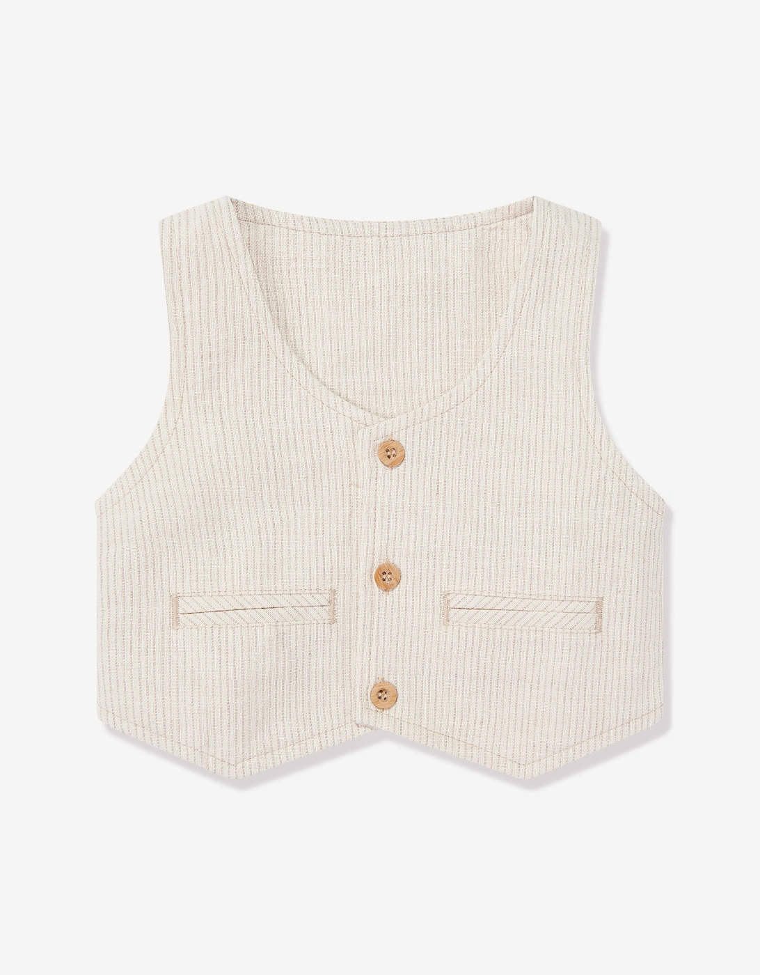 Tiffany Baby Boys Keten Pinstripes Short Set in Beige