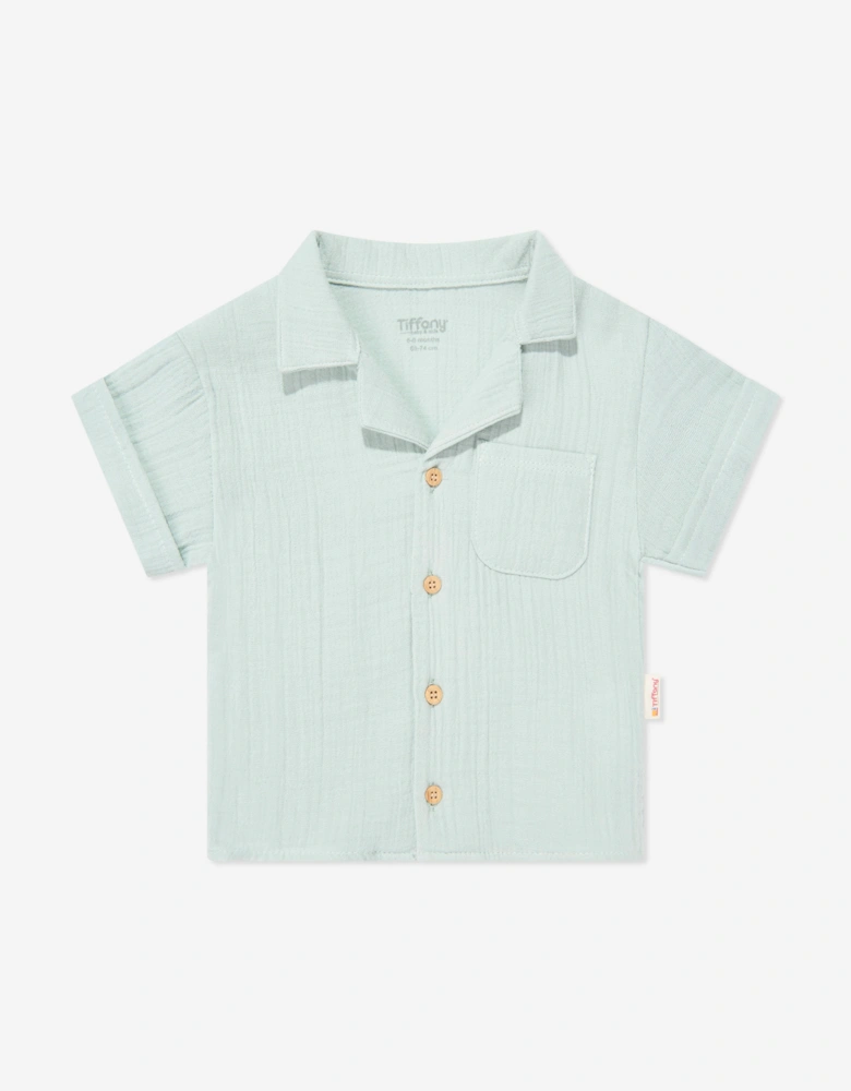 Tiffany Baby Boys Muslin Shirt and Pants Set in Green