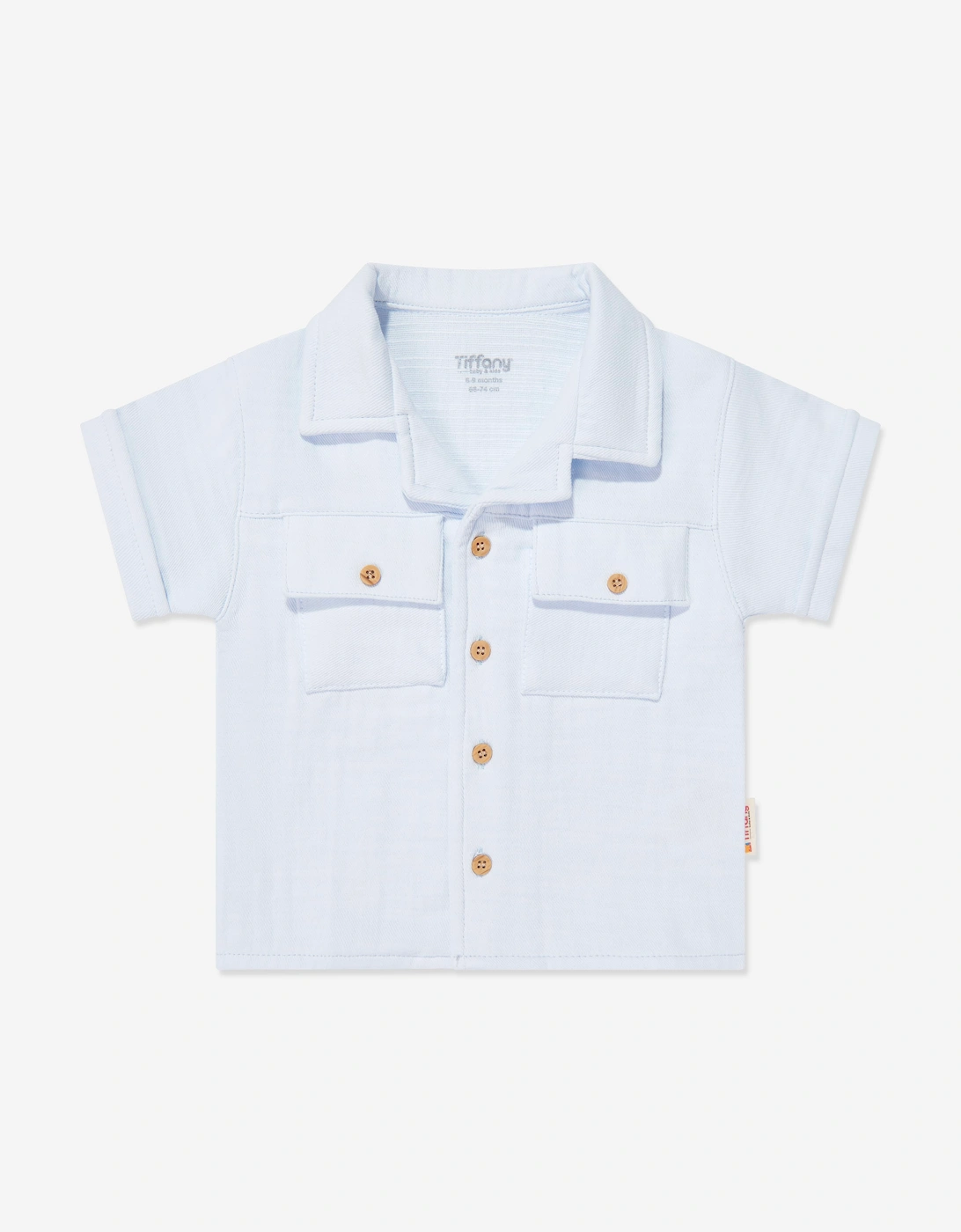 Tiffany Baby Boys Linen Breeze Shirt and Shorts Set in Blue