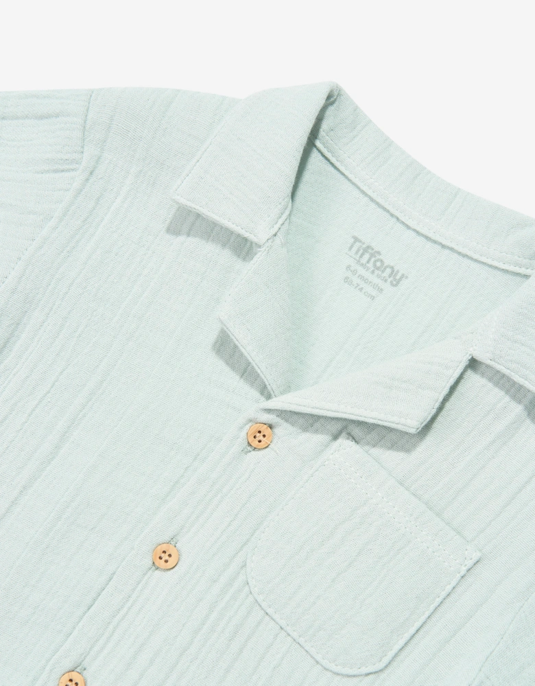 Tiffany Baby Boys Muslin Shirt and Pants Set in Green