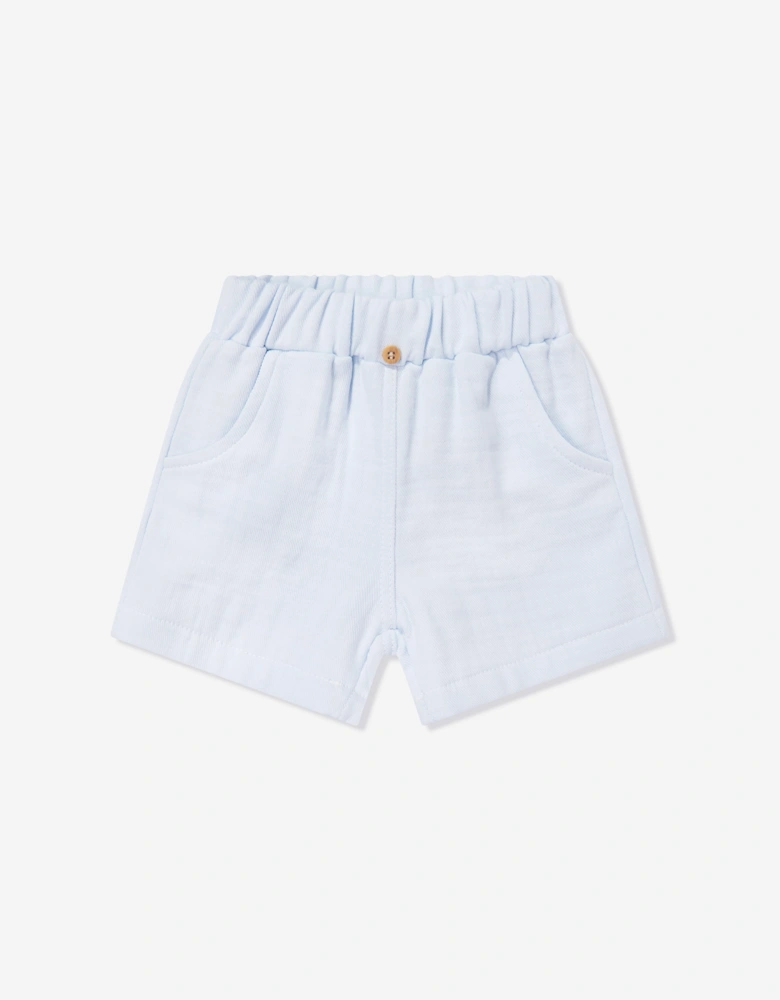 Tiffany Baby Boys Linen Breeze Shirt and Shorts Set in Blue