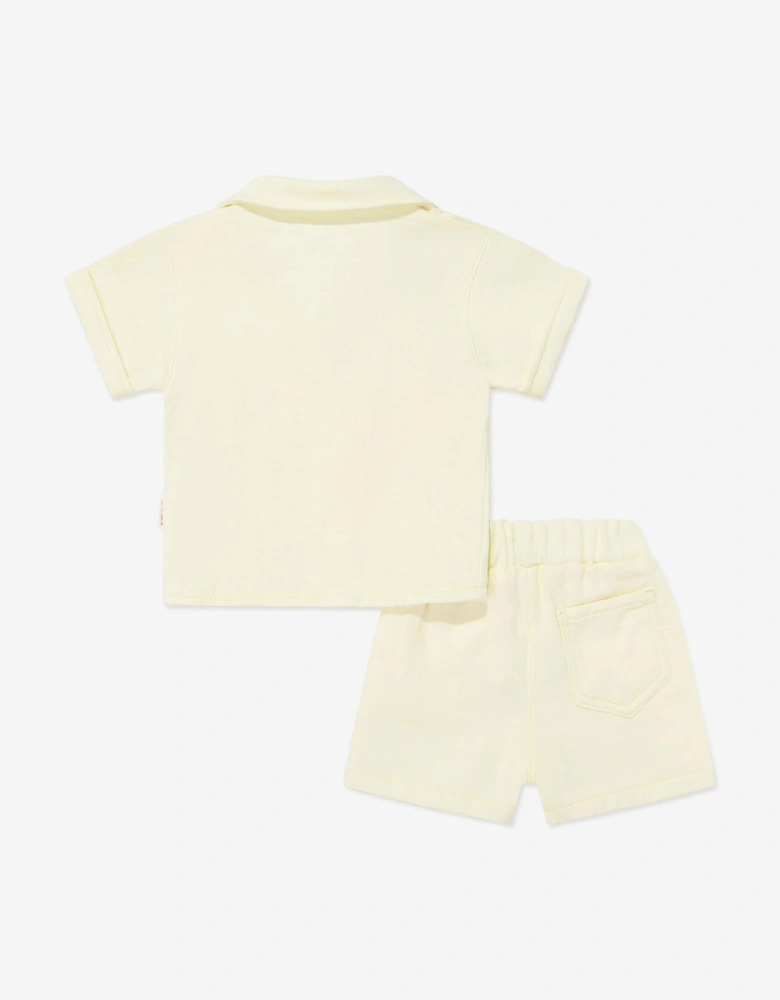 Tiffany Baby Boys Linen Breeze Shirt and Shorts Set in Yellow