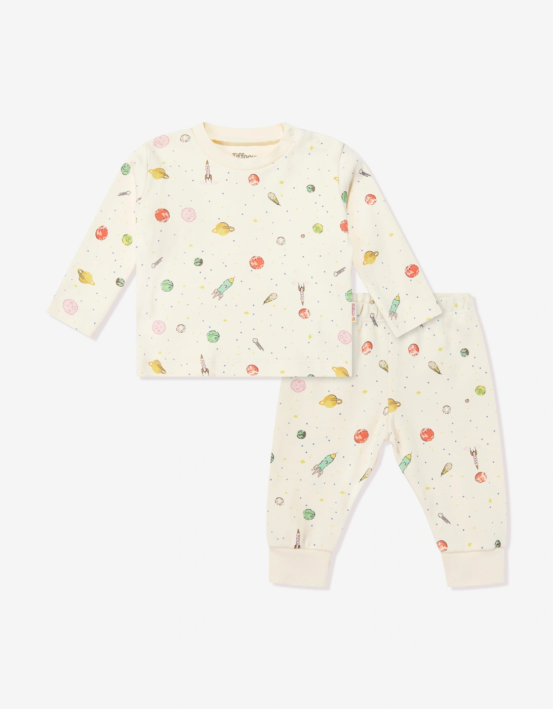 Tiffany Baby Boys Organic Space Theme Pants Set in Ivory, 6 of 5