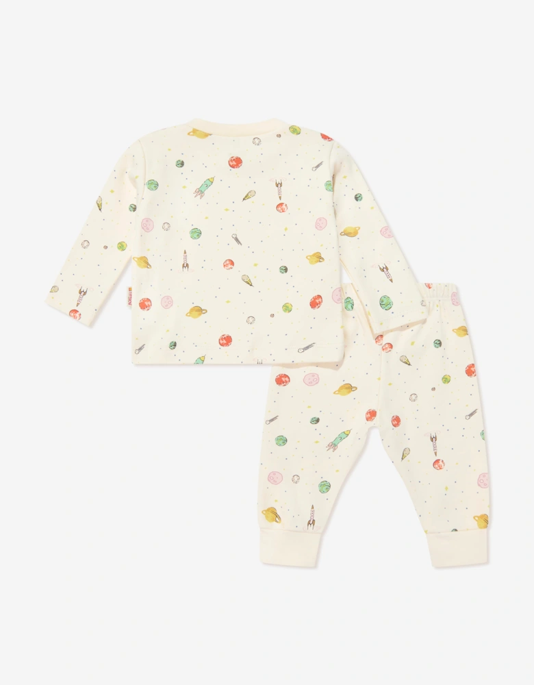 Tiffany Baby Boys Organic Space Theme Pants Set in Ivory