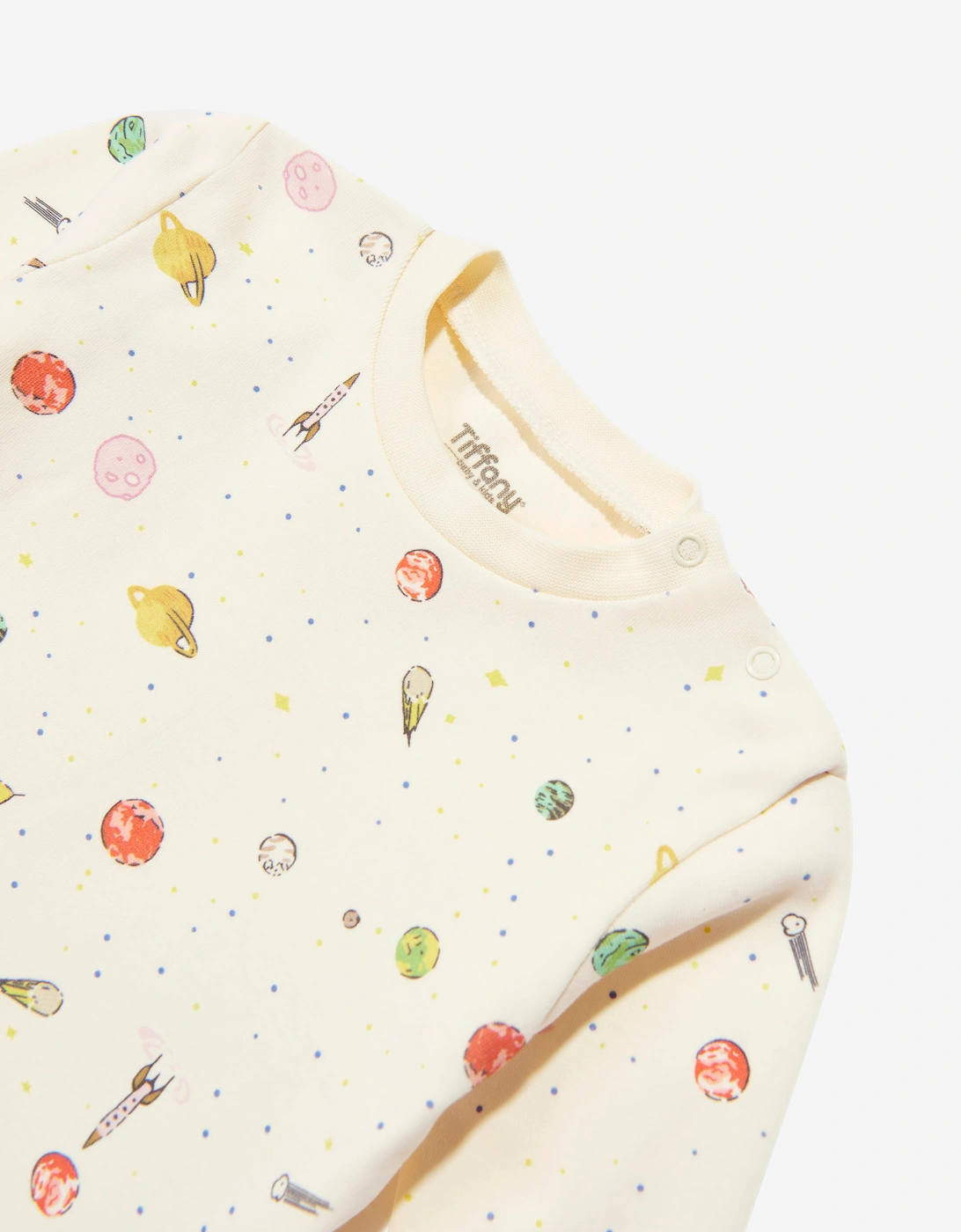 Tiffany Baby Boys Organic Space Theme Pants Set in Ivory