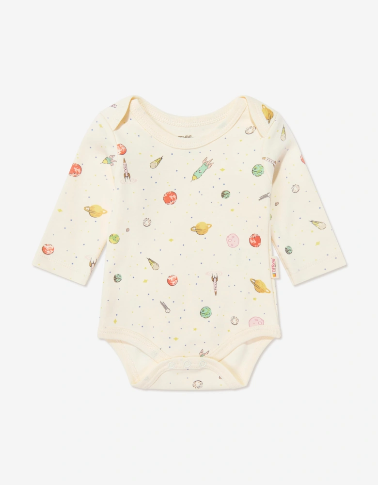 Tiffany Baby Boys Organic Space Theme Bodysuit in Ivory