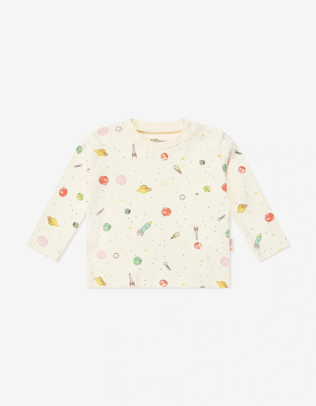 Tiffany Baby Boys Organic Space Theme Pants Set in Ivory