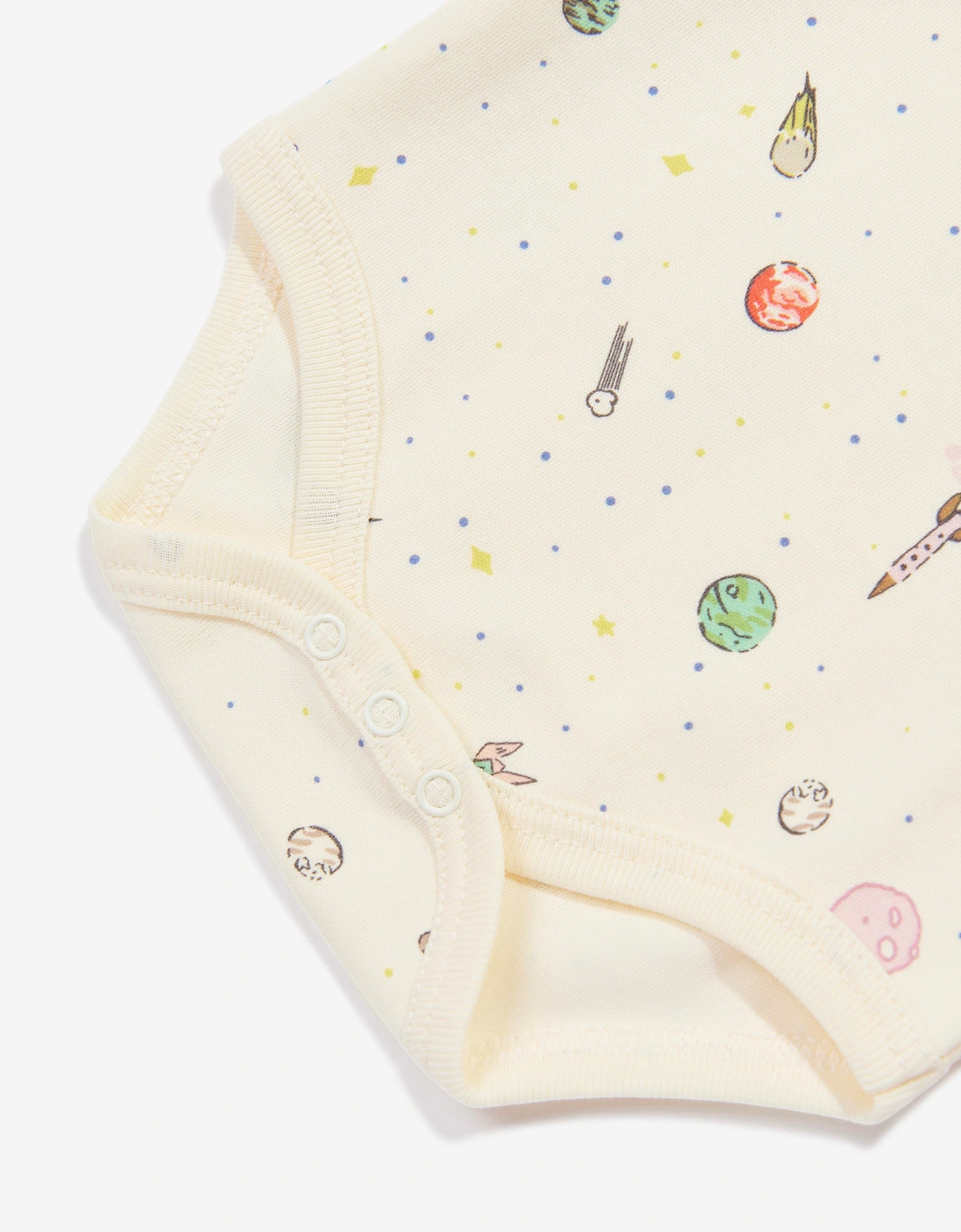 Tiffany Baby Boys Organic Space Theme Bodysuit in Ivory