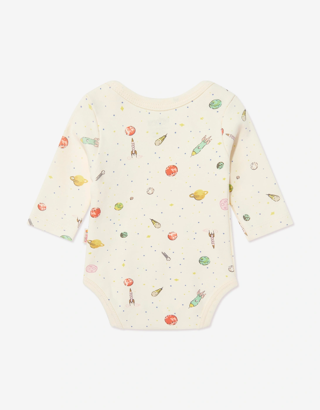 Tiffany Baby Boys Organic Space Theme Bodysuit in Ivory