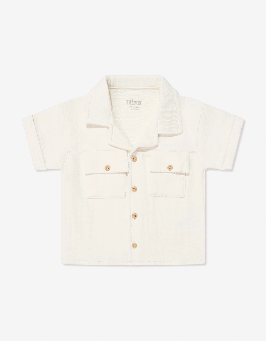 Tiffany Baby Boys Linen Breeze Shirt and Pants Set in Beige