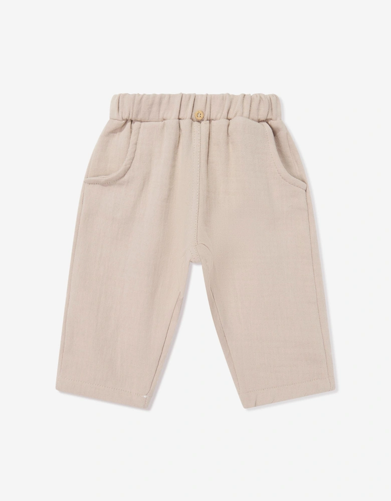 Tiffany Baby Boys Linen Breeze Shirt and Pants Set in Beige