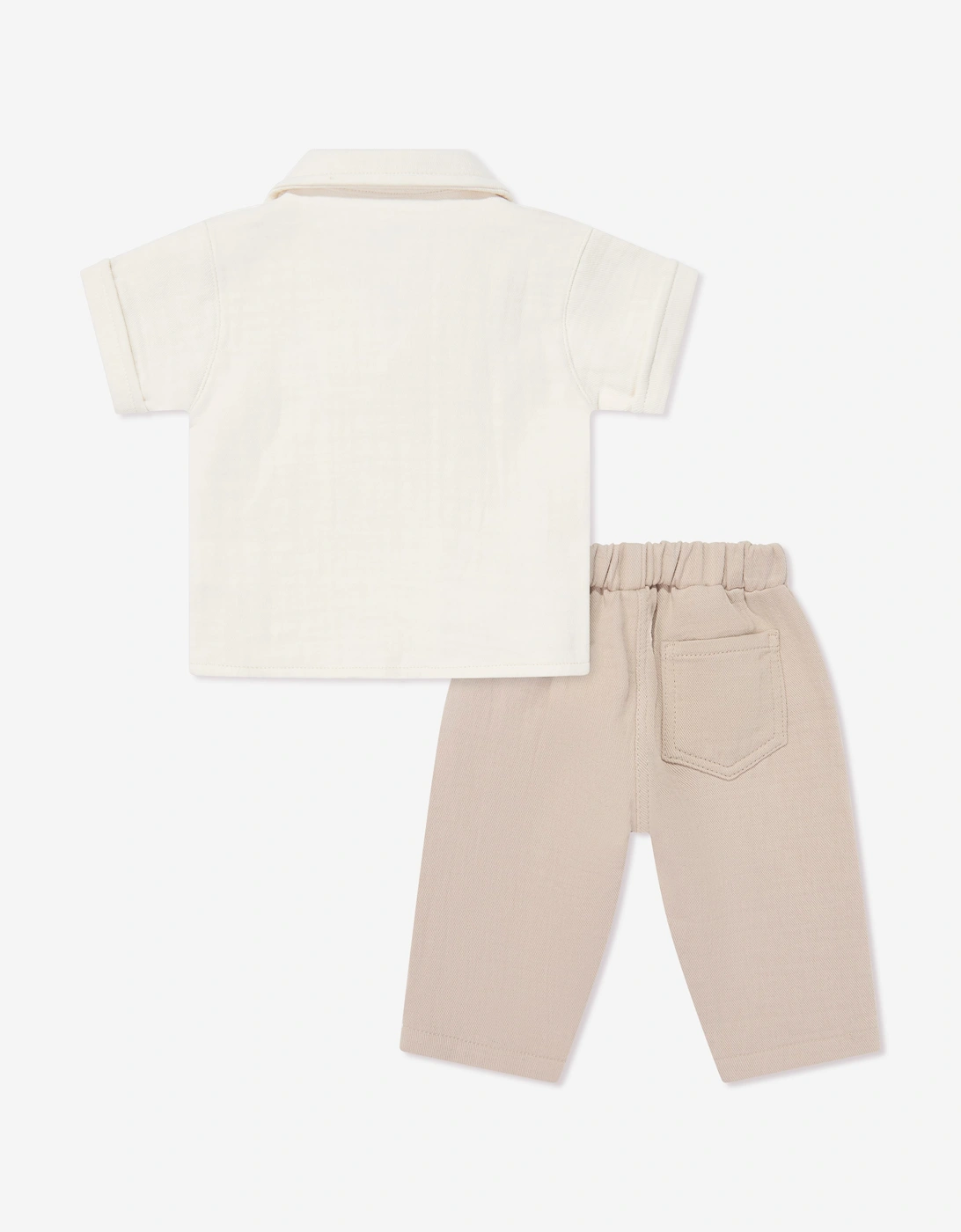 Tiffany Baby Boys Linen Breeze Shirt and Pants Set in Beige