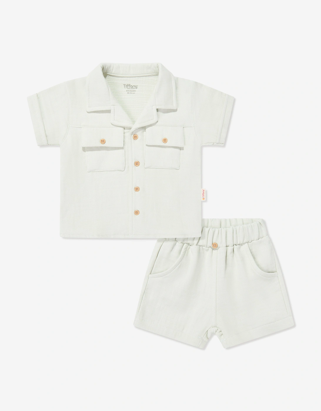 Tiffany Baby Boys Linen Breeze Shirt and Shorts Set in Ivory, 6 of 5