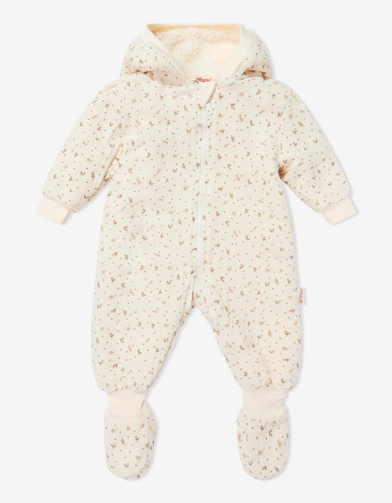 Tiffany Baby Girls Wool Flower Pramsuit in Ivory