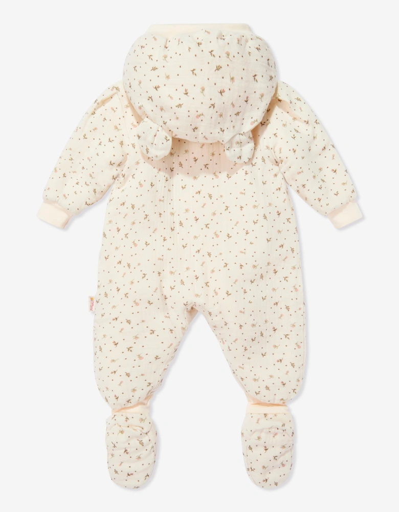 Tiffany Baby Girls Wool Flower Pramsuit in Ivory