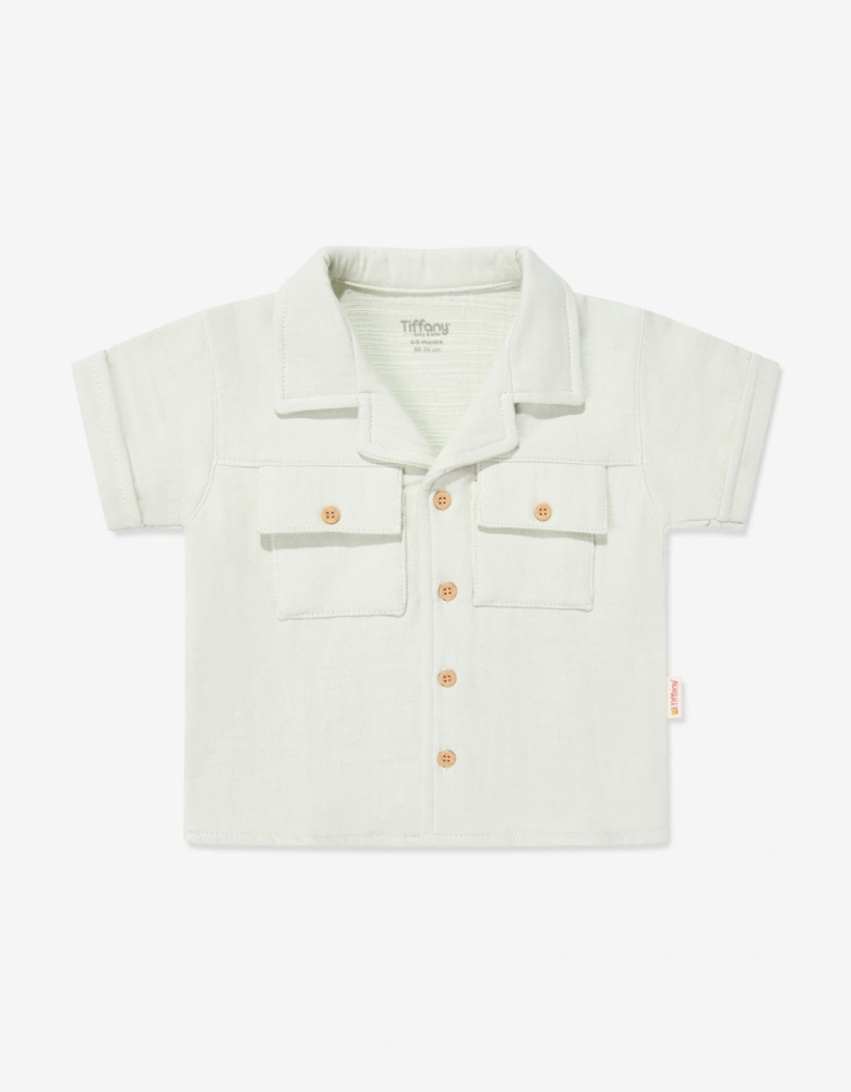 Tiffany Baby Boys Linen Breeze Shirt and Shorts Set in Ivory