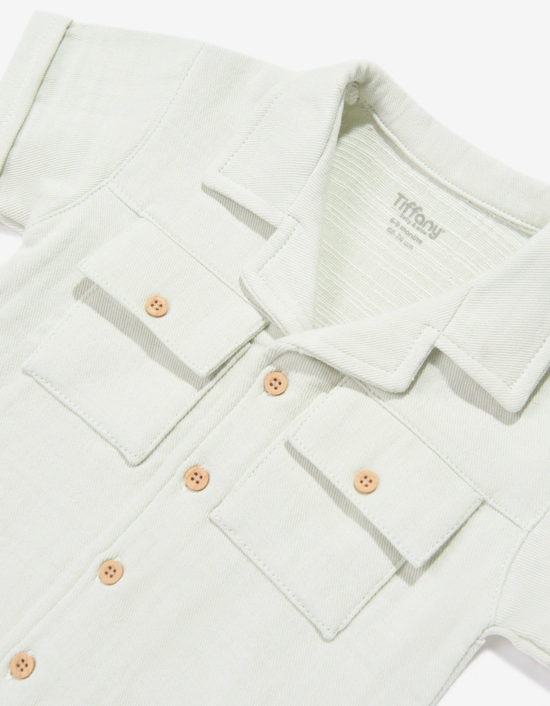 Tiffany Baby Boys Linen Breeze Shirt and Shorts Set in Ivory