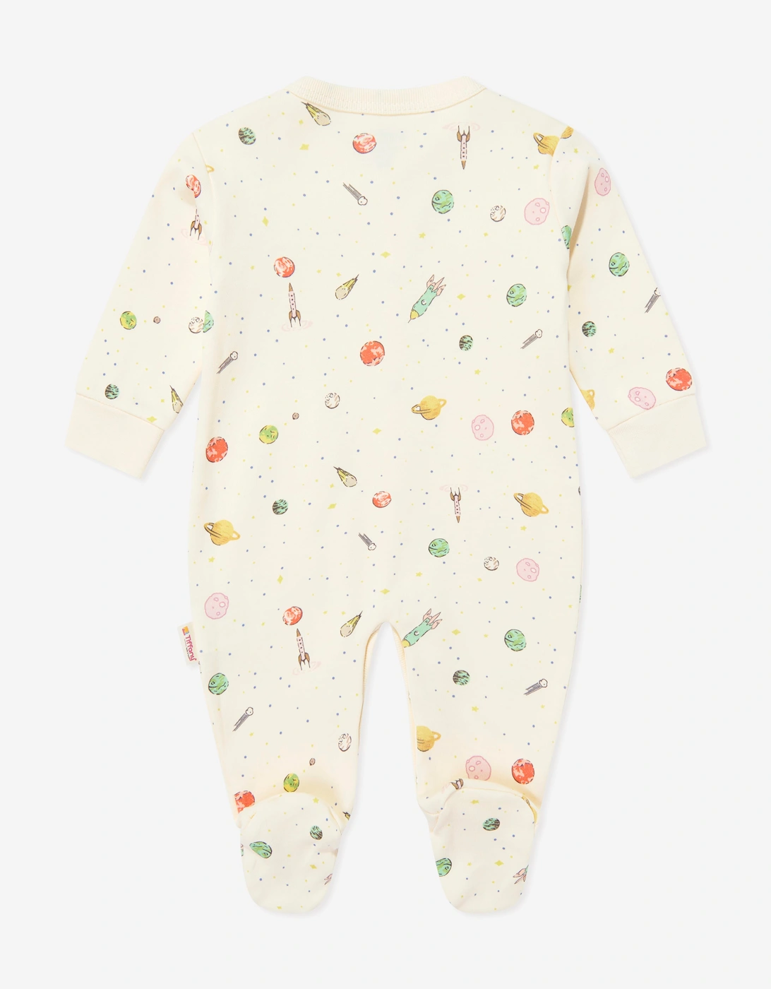 Tiffany Baby Boys Organic Space Theme Babygrow in Ivory