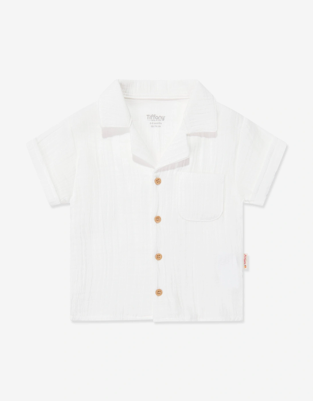 Tiffany Baby Boys Muslin Linen Shirt and Shorts Set in Ivory