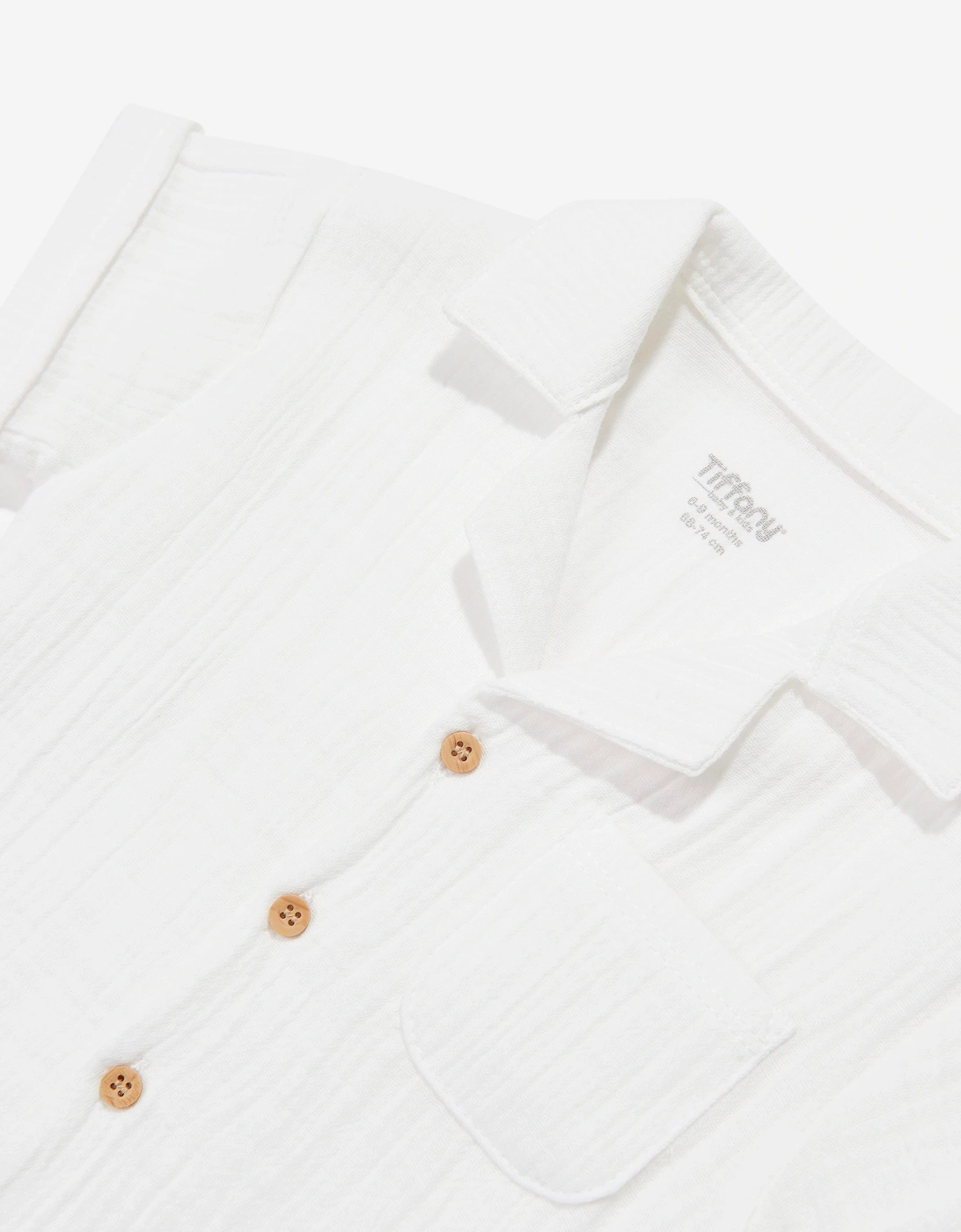 Tiffany Baby Boys Muslin Linen Shirt and Shorts Set in Ivory