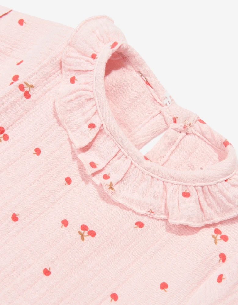 Tiffany Baby Girls Muslin Cherry Vibe Short Set in Pink